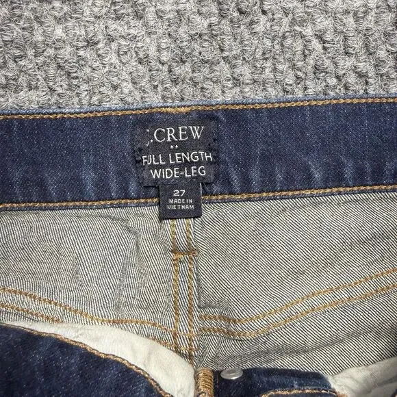 J. Crew Jeans Full Length Wide Leg Button Fly Medium Wash Mid Rise Curvy Size 27 - Picture 4 of 5
